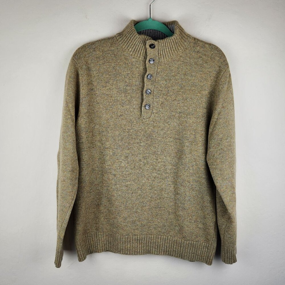 Emile Lafaurie Italy Wool Blend Multicolored Knit Polo Sweater sz XL